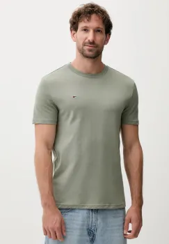 Tommy Jeans tricou din bumbac 2-pack barbati, culoarea verde, uni, DM0DM20687 imagine
