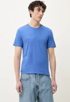 Tommy Jeans tricou din bumbac 2-pack barbati, culoarea violet, neted, DM0DM20687 imagine