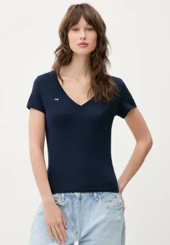 Tommy Jeans tricou din bumbac 2-pack femei, culoarea bleumarin, DW0DW21367 imagine