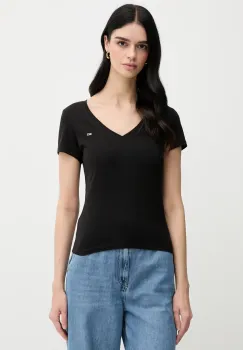 Tommy Jeans tricou din bumbac 2-pack femei, culoarea negru, DW0DW21367 imagine