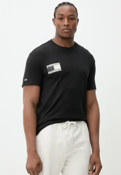 Tommy Jeans tricou din bumbac barbati, culoarea negru, cu imprimeu, DM0DM20774 imagine