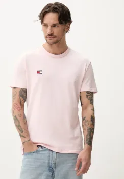 Tommy Jeans tricou din bumbac barbati, culoarea roz, neted, DM0DM20322 imagine
