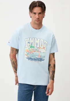 Tommy Jeans tricou din bumbac cu imprimeu, DM0DM21867 imagine