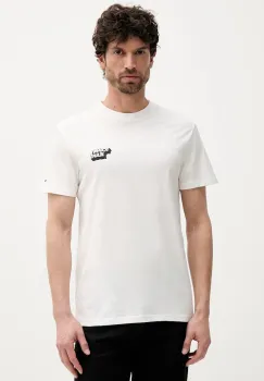 Tommy Jeans tricou din bumbac culoarea alb, cu imprimeu, DM0DM21539 imagine