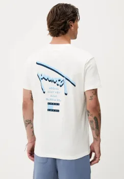 Tommy Jeans tricou din bumbac culoarea alb, cu imprimeu, DM0DM21934 imagine