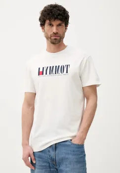 Tommy Jeans tricou din bumbac culoarea alb, cu imprimeu, DM0DM21941 imagine