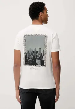 Tommy Jeans tricou din bumbac culoarea alb, cu imprimeu, DM0DM22128 imagine