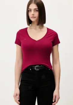 Tommy Jeans tricou din bumbac culoarea alb, DW0DW20458 imagine