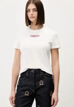 Tommy Jeans tricou din bumbac culoarea alb, DW0DW21842 imagine