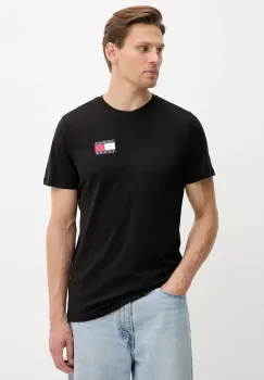 Tommy Jeans tricou din bumbac culoarea bej, cu imprimeu, DM0DM20740 imagine