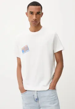 Tommy Jeans tricou din bumbac culoarea bej, cu imprimeu, DM0DM22127 imagine