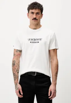 Tommy Jeans tricou din bumbac culoarea bej, cu imprimeu, DM0DM22322 imagine