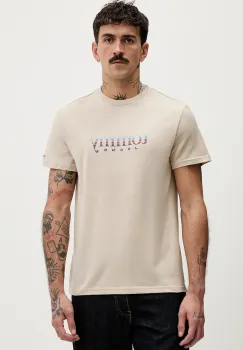 Tommy Jeans tricou din bumbac culoarea bej, cu imprimeu, DM0DM22333 imagine