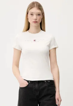 Tommy Jeans tricou din bumbac culoarea bej, DW0DW21422 imagine