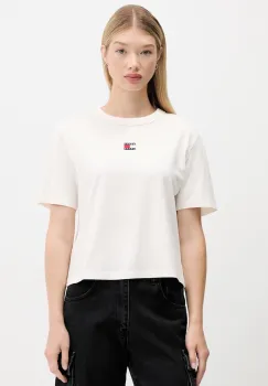 Tommy Jeans tricou din bumbac culoarea bej, DW0DW22202 imagine