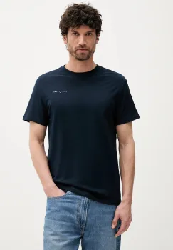 Tommy Jeans tricou din bumbac culoarea bleumarin, cu imprimeu, DM0DM21780 imagine