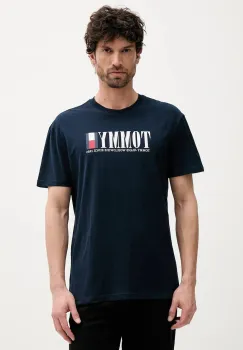 Tommy Jeans tricou din bumbac culoarea bleumarin, cu imprimeu, DM0DM21941 imagine
