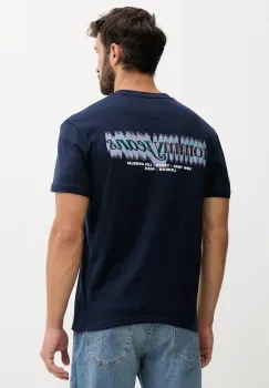 Tommy Jeans tricou din bumbac culoarea bleumarin, cu imprimeu, DM0DM21982 imagine