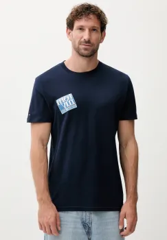 Tommy Jeans tricou din bumbac culoarea bleumarin, cu imprimeu, DM0DM22127 imagine