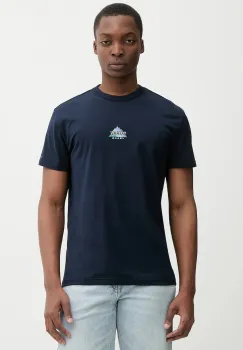 Tommy Jeans tricou din bumbac culoarea bleumarin, cu imprimeu, DM0DM22311 imagine