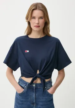 Tommy Jeans tricou din bumbac culoarea bleumarin, DW0DW20321 imagine