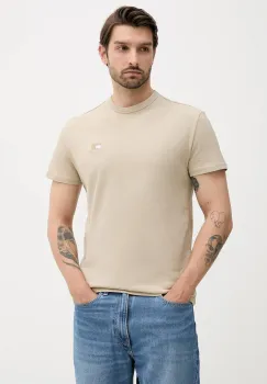 Tommy Jeans tricou din bumbac culoarea galben, uni, DM0DM20322 imagine