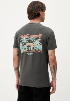 Tommy Jeans tricou din bumbac culoarea gri, cu imprimeu, DM0DM21866 imagine