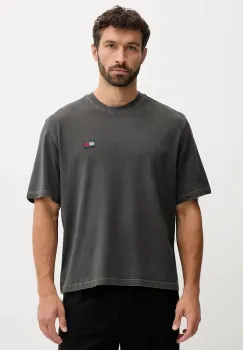 Tommy Jeans tricou din bumbac culoarea gri, uni, DM0DM21975 imagine