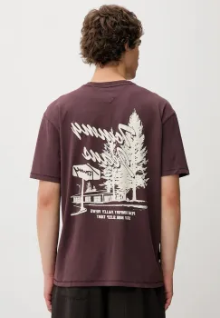 Tommy Jeans tricou din bumbac culoarea maro, cu imprimeu, DM0DM22060 imagine