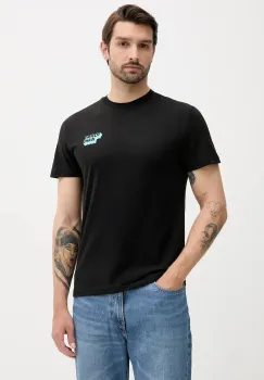 Tommy Jeans tricou din bumbac culoarea negru, cu imprimeu, DM0DM21539 imagine