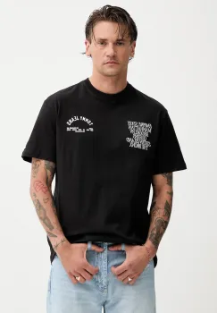 Tommy Jeans tricou din bumbac culoarea negru, cu imprimeu, DM0DM21592 imagine