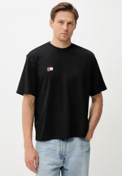 Tommy Jeans tricou din bumbac culoarea negru, cu imprimeu, DM0DM21785 imagine