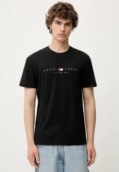 Tommy Jeans tricou din bumbac culoarea negru, cu imprimeu, DM0DM21911 imagine