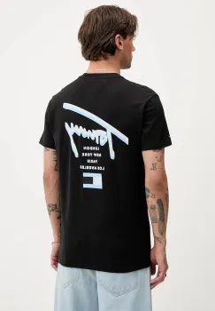 Tommy Jeans tricou din bumbac culoarea negru, cu imprimeu, DM0DM21934 imagine