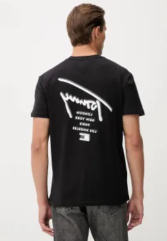 Tommy Jeans tricou din bumbac culoarea negru, cu imprimeu, DM0DM22120 imagine