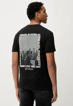 Tommy Jeans tricou din bumbac culoarea negru, cu imprimeu, DM0DM22128 imagine