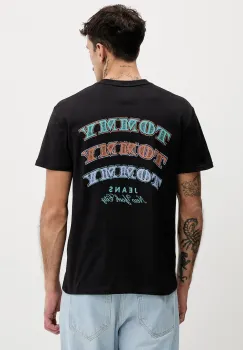 Tommy Jeans tricou din bumbac culoarea negru, cu imprimeu, DM0DM22318 imagine