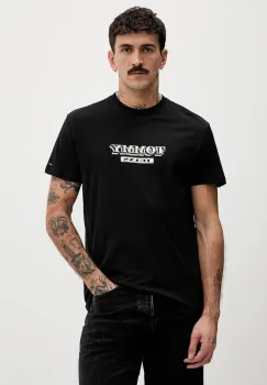 Tommy Jeans tricou din bumbac culoarea negru, cu imprimeu, DM0DM22322 imagine