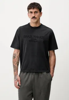 Tommy Jeans tricou din bumbac culoarea negru, cu imprimeu, DM0DM22330 imagine