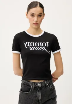 Tommy Jeans tricou din bumbac culoarea negru, DW0DW20631 imagine