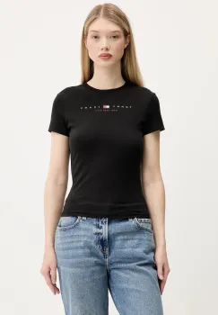Tommy Jeans tricou din bumbac culoarea negru, DW0DW21422 imagine