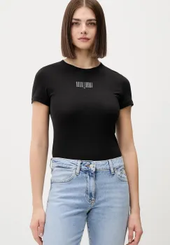 Tommy Jeans tricou din bumbac culoarea negru, DW0DW21841 imagine