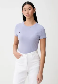 Tommy Jeans tricou din bumbac culoarea roz, DW0DW20459 imagine