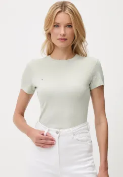 Tommy Jeans tricou din bumbac culoarea verde, DW0DW21164 imagine