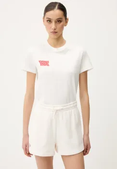 Tommy Jeans tricou din bumbac femei, culoarea alb, DW0DW21338 imagine