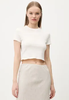 Tommy Jeans tricou din bumbac femei, culoarea bej, DW0DW20329 imagine