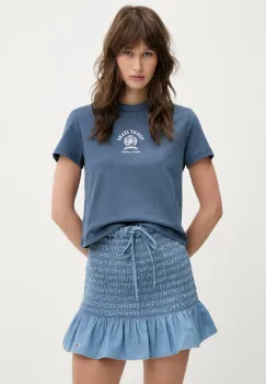 Tommy Jeans tricou din bumbac femei, culoarea bleumarin, DW0DW20317 imagine