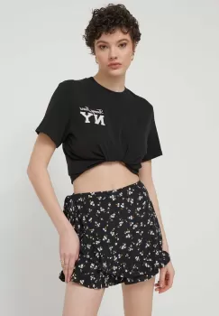 Tommy Jeans tricou din bumbac femei, culoarea negru imagine