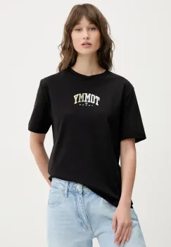 Tommy Jeans tricou din bumbac femei, culoarea negru, DW0DW21337 imagine