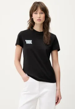 Tommy Jeans tricou din bumbac femei, culoarea negru, DW0DW21338 imagine